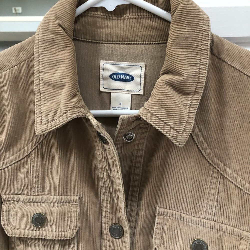 VINTAGE OLD NAVY TAN CORDUROY WOMENS JACKET SIZE SMALL - Picture 3 of 9